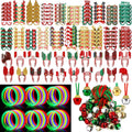 Hiboom 400 Pcs Christmas Party Favors Bulk, Xmas Gift Decorations Accessories, Glasses, Elk Headbands, Jingle Bell Necklaces, Glow Bracelets, Holiday Booth Props Supplies Stocking Stuffers