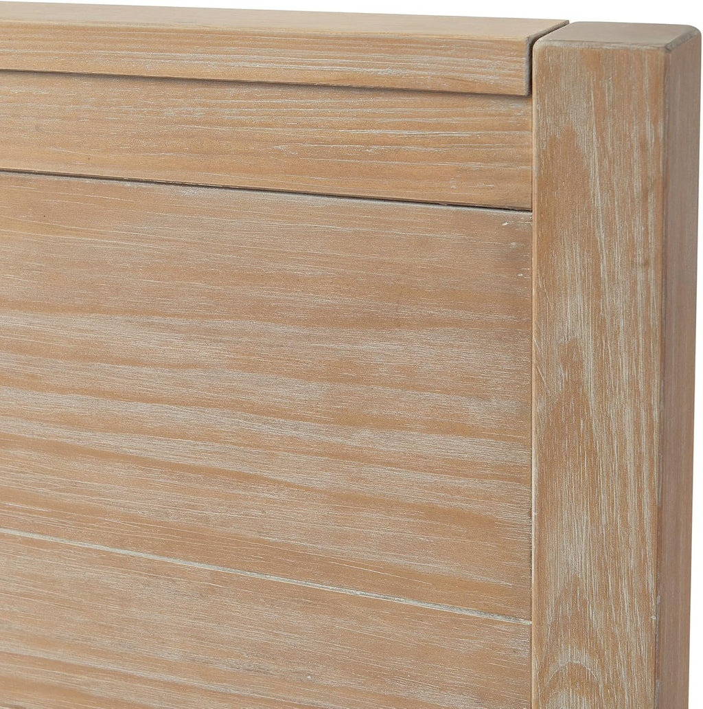 Alaterre Furniture Arden Queen Platform Bed Frame – Solid Wood, Modern Rustic Boho Style, Sturdy Slat Support, No Box Spring Needed, 65' W x 86' D x 50' H (Light Driftwood Finish)