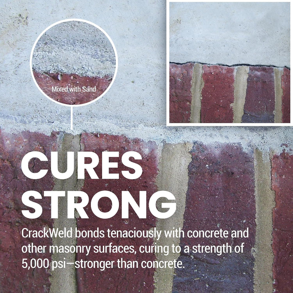 CrackWeld Concrete Crack Repair Kit (2-Pack) – Polyurethane Concrete Crack Filler for Floors & Slabs – Hairline, Shrinkage & Settlement Cracks – Low-Viscosity, Fast-Curing, No Grinding Required