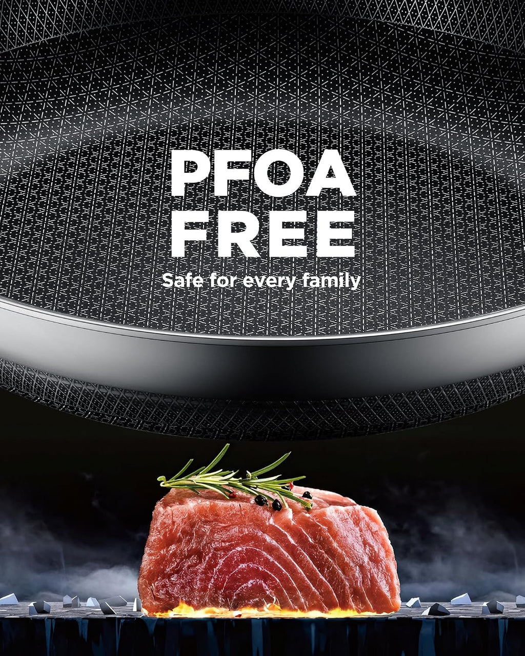 Non Stick Frying Pans set, 8+10+12 inch with Lids, Hybrid Pans Fajita Set, Stainless Steel,Dishwasher, PFOA Free Cookware, Dishwasher Skillets, Induction Compatible Cooking Pan, PFOA Free, Oven-Safe