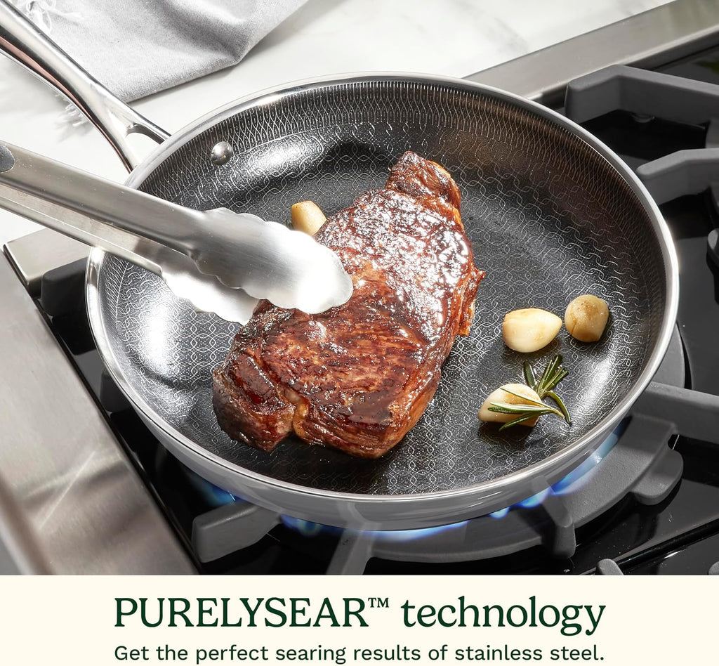 Cuisinart FusionElite+ Hybrid Tri-Ply Stainless Steel Cookware Set, 6-Piece Skillet Cooking Set with PURELYSEAR Ceramic Technology, Scratch Proof, Cool Grip Handles, Dishwasher Safe