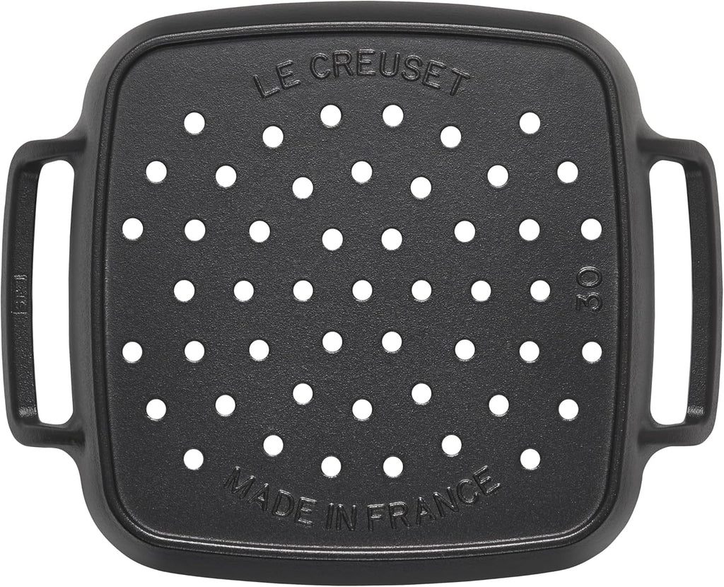 Le Creuset Alpine Outdoor Collection Enameled Cast Iron Square Grill Basket, 12'