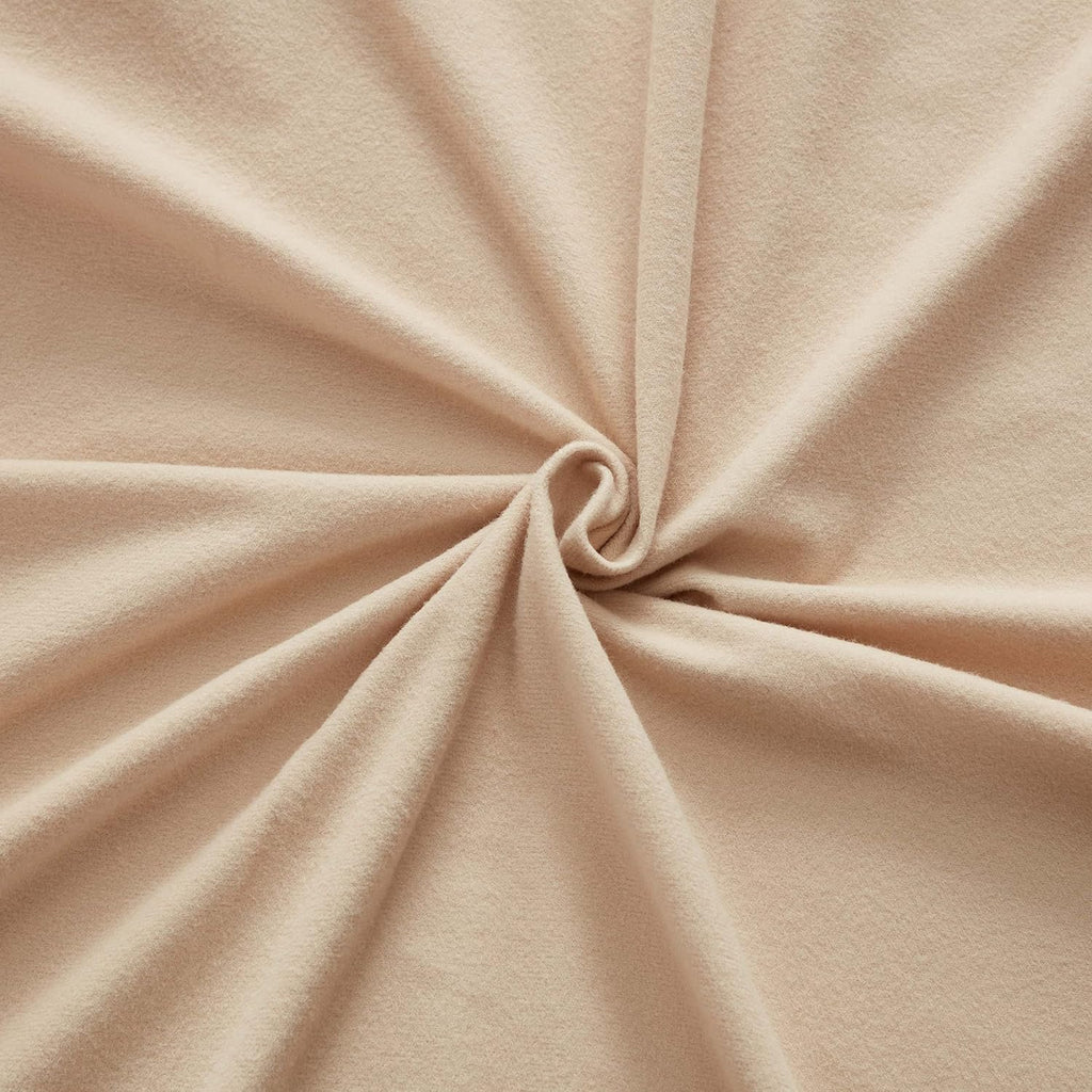 Flannel Sheets Warm and Cozy Deep Pocket Breathable All Season Bedding Set with Fitted, Flat and Pillowcases, Queen, Beige, (Pack of 6)