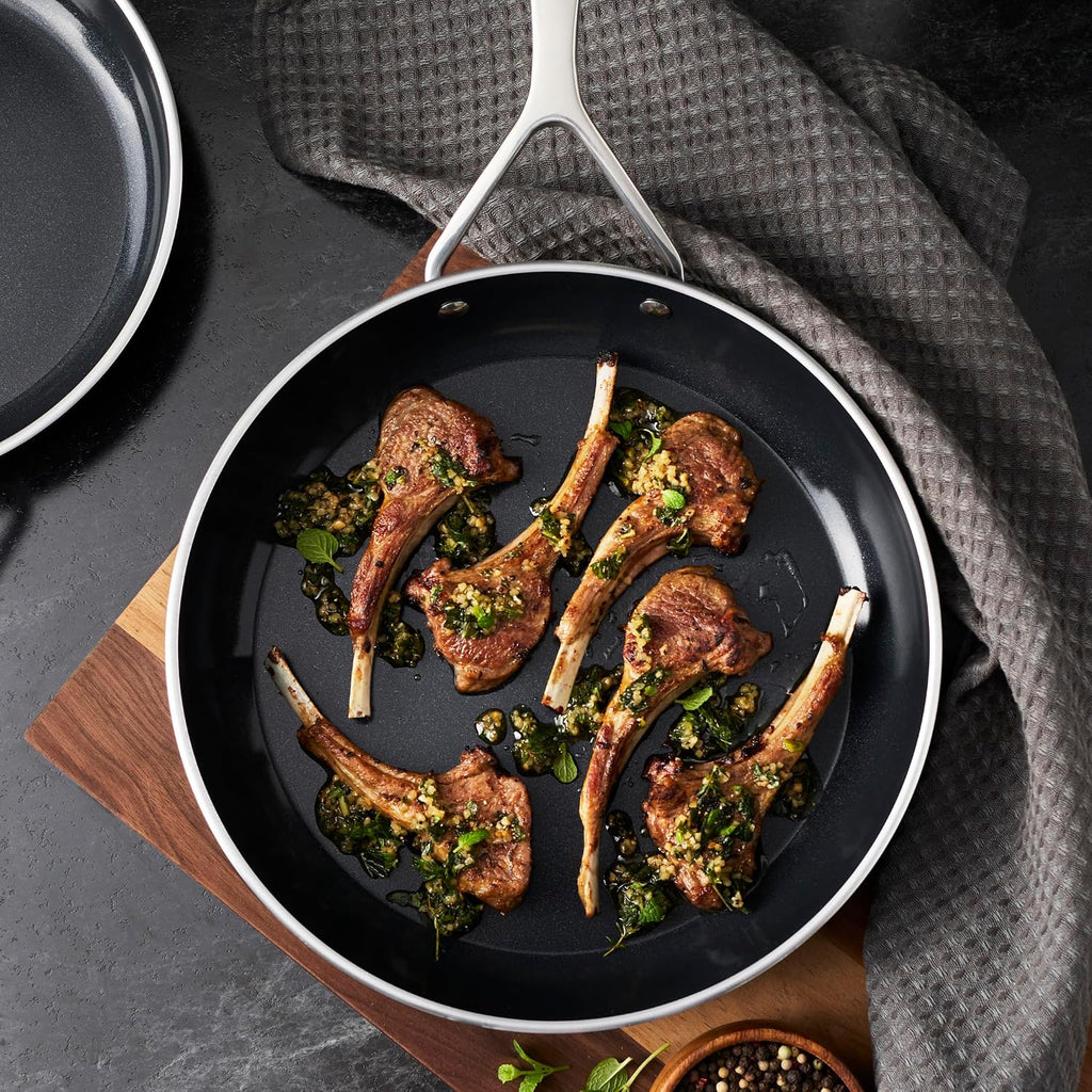 Demeyere AluPro 5, Ceramic 2-pc Aluminum Nonstick Fry Pan Set, 9.5' and 11', Ceramic Nonstick Coating, Lightweight Construction, Compatible with all Cooking Surfaces