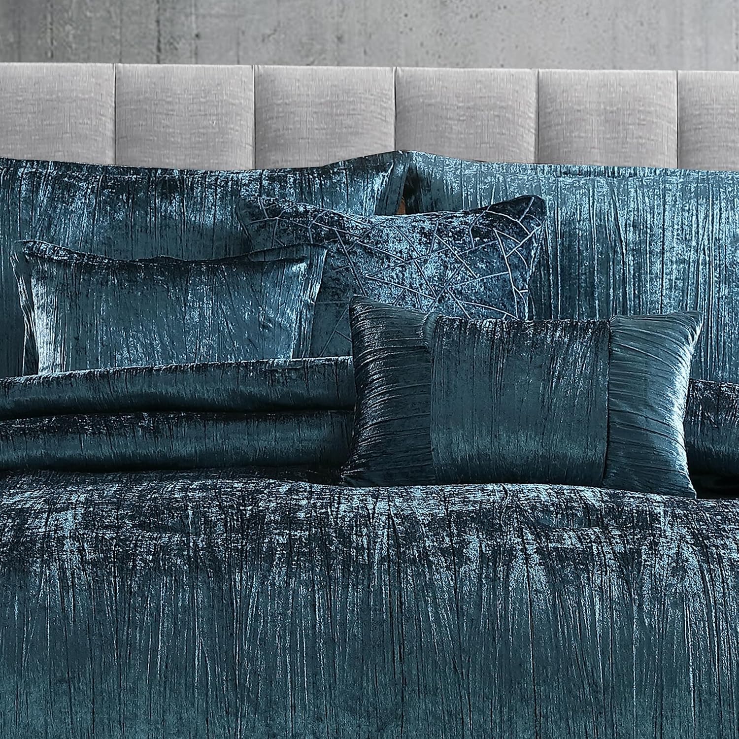 Riverbrook Home Turin Comforter Set, Queen, Blue, 7-Piece Set