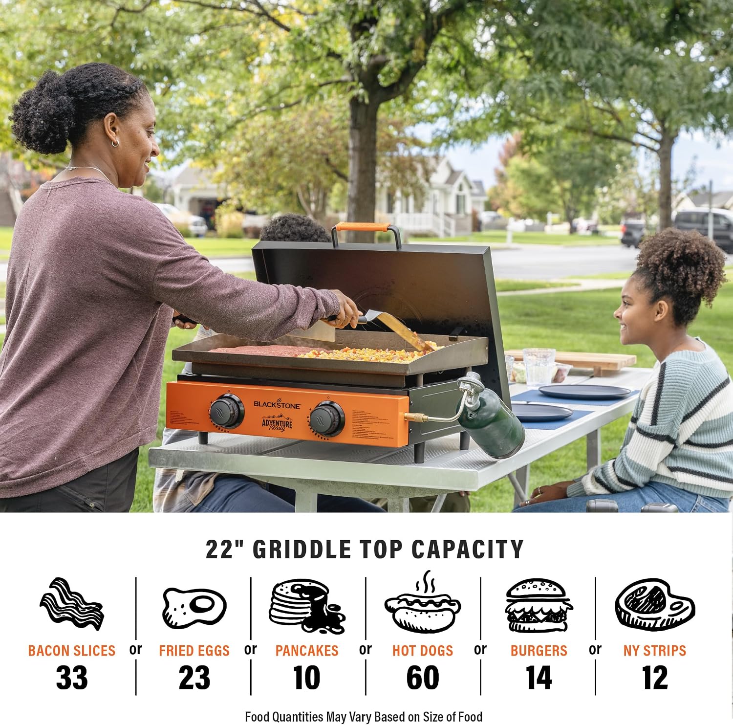 Blackstone 2306 Adventure Ready 22' Griddle with Orange Front Panel