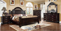 24/7 Shop at Home Syracuse 6-Piece Traditional Solid Wood Bedroom Set with Chest, Mirrored-Dresser and 2 Nightstands, Box Spring Required for Bedroom, Guest Room, Queen, Walnut