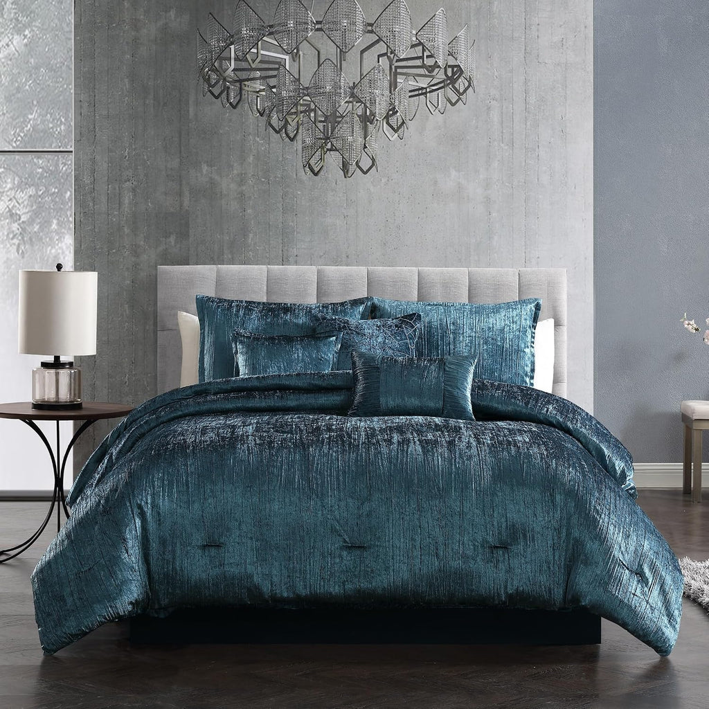 Riverbrook Home Turin Comforter Set, Twin, Silver, 6-Piece Set
