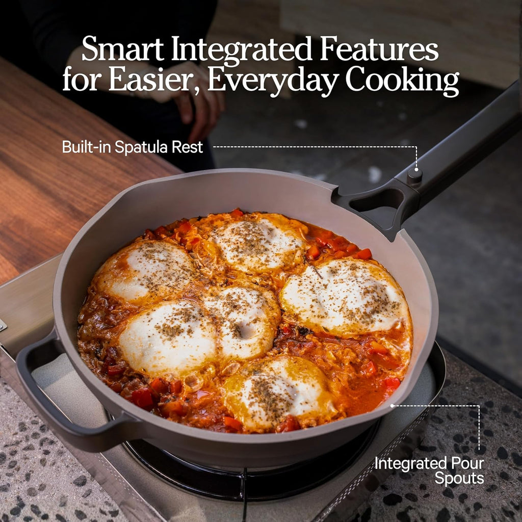 Our Place Always Pan 2.0 | 10.5' Ceramic Pan with Modular Lid, Steamer Basket & Spatula | Patented 10-in-1 Nonstick, Non-Toxic Cookware Made Without PFAS | Induction & Oven-Safe up to 450°F | Sage