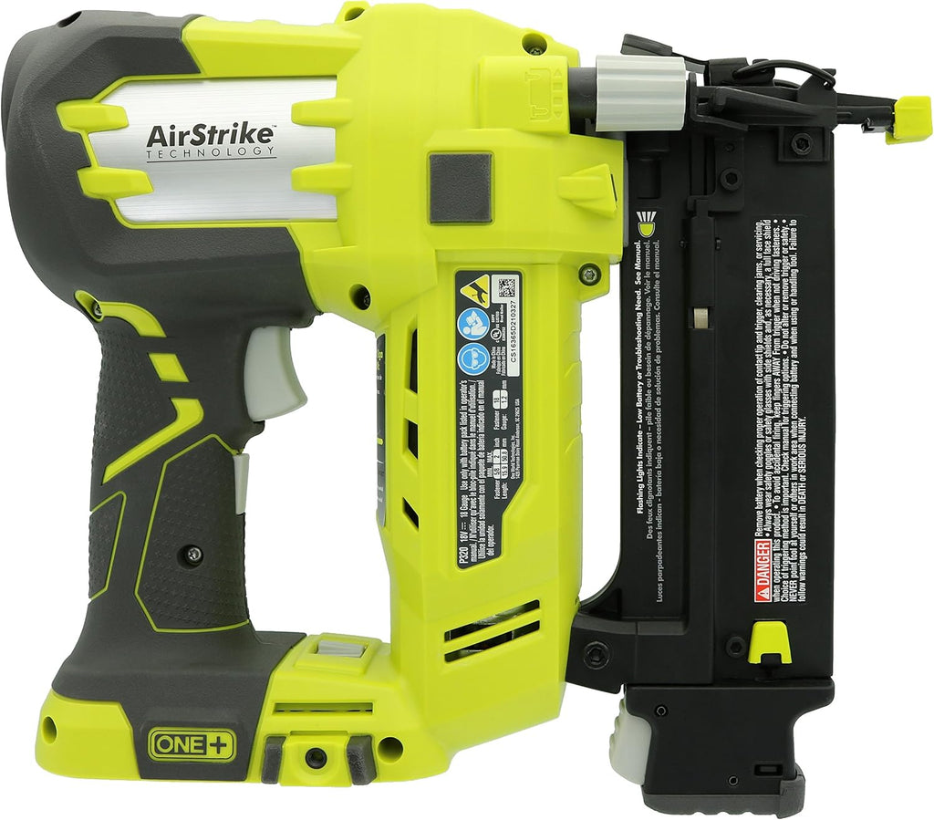 Ryobi 3 Piece 18V One+ Airstrike Brad Nailer Kit (Includes: 1 x P320 Brad Nailer, 1 x P102 2AH 18V Battery, 1 x P117 IntelliPort Dual Chemistry Battery Charger)