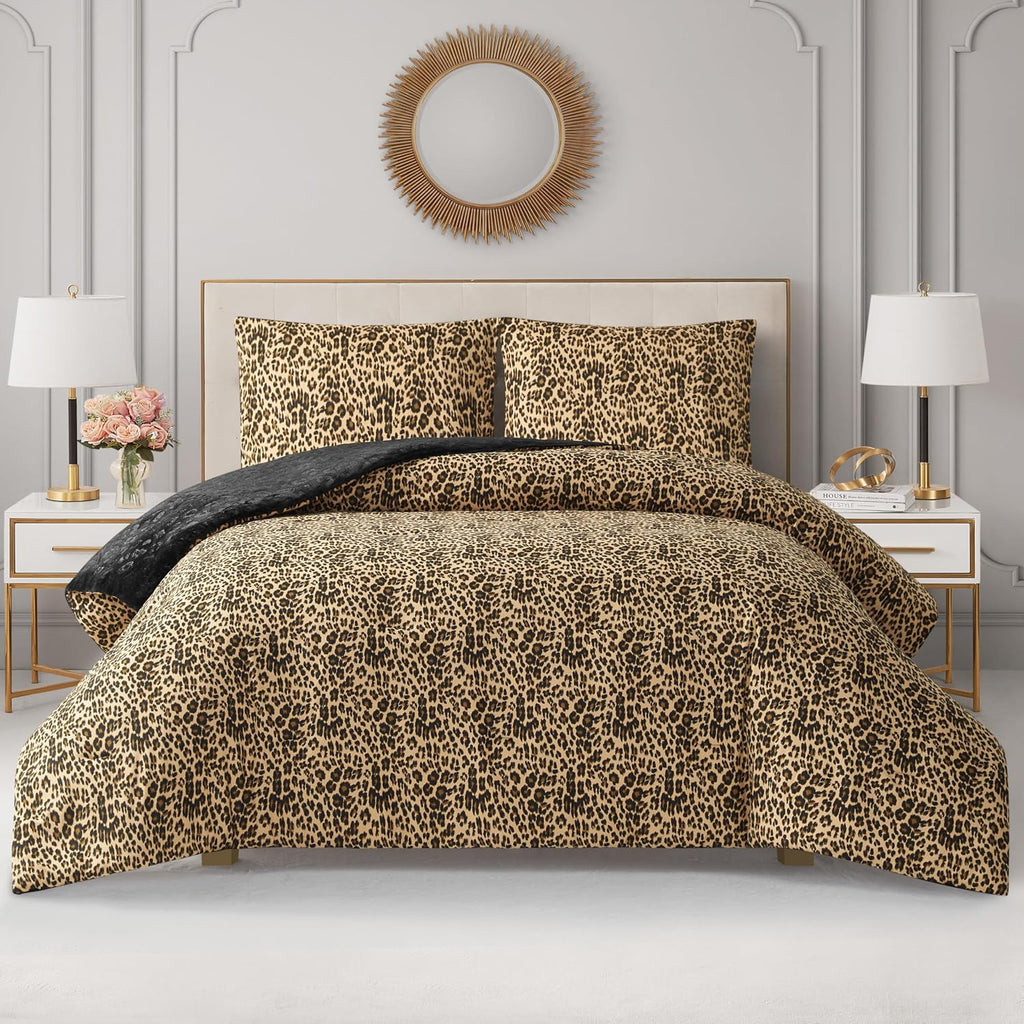 Juicy Couture Embossed Leopard with Royal Leopard Reversible Twin/Twin XL Comforter Set - 2 Piece Stylish Bedding Ensemble