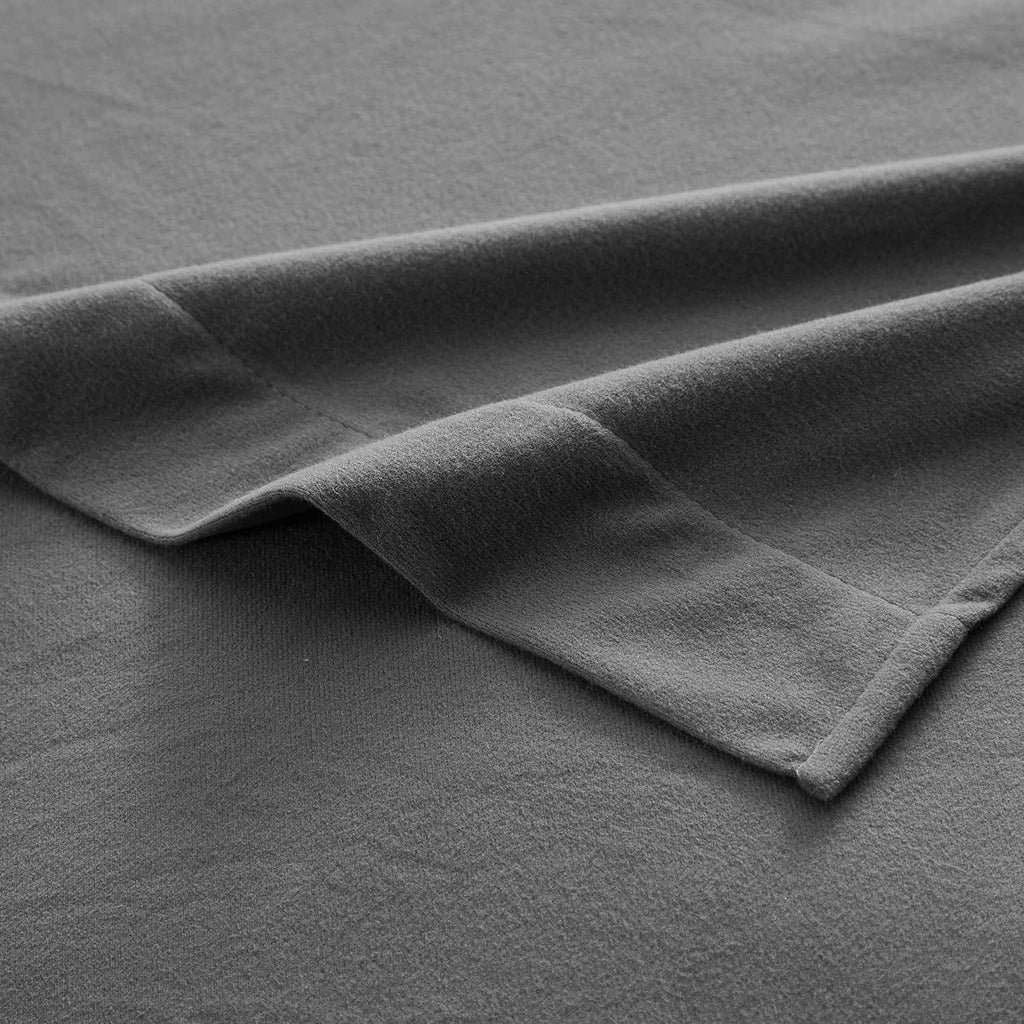 Flannel Sheets Warm and Cozy Deep Pocket Breathable All Season Bedding Set with Fitted, Flat and Pillowcases, King, Gray, Case Pack (Pack of 6)