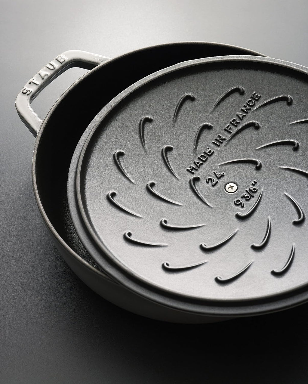 Staub Cast Iron Double-Handled Braiser/Skillet with Lid and Self Basting Spikes - 2.5-Qt., Blue
