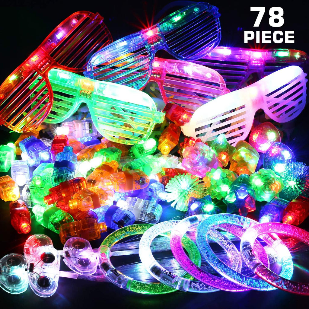 BYONEBYE 216 Pack LED Glow Party Supplies Bulk - Light Up Toys & Glasses Combo for Adult Kids, Halloween Neon Rave Birthday Party Favors