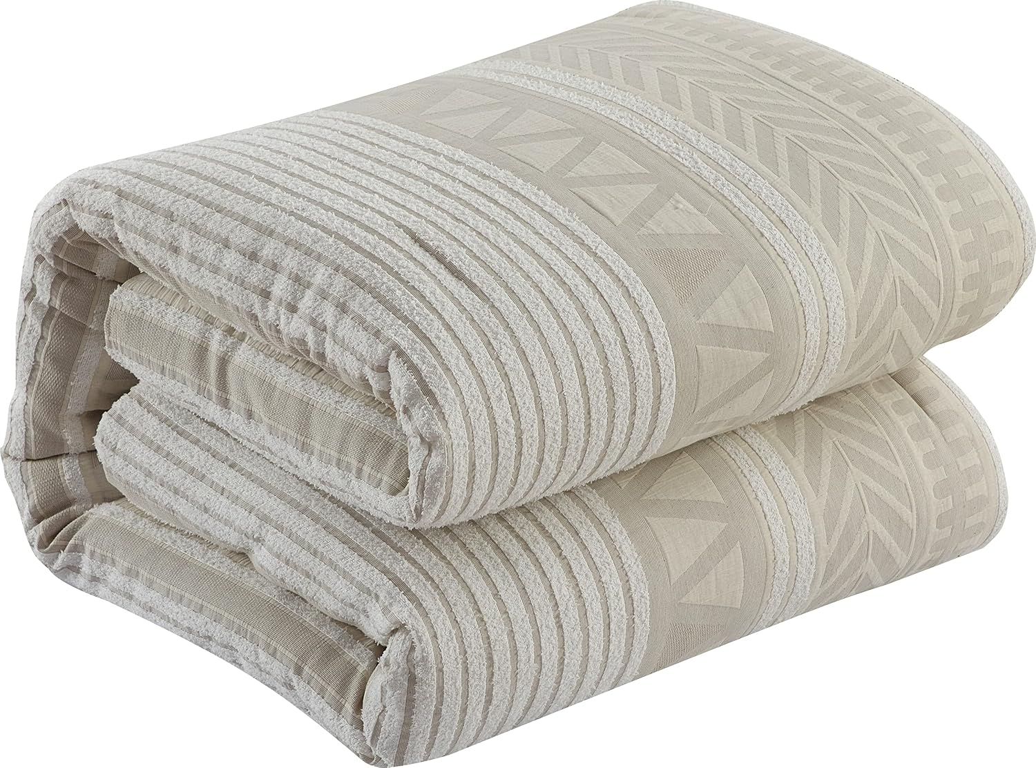 Stratford Park Cotton 6 Piece Comforter Sets, Beige, King Size Bed, Comfortable & Soft, All Season Bedding Set