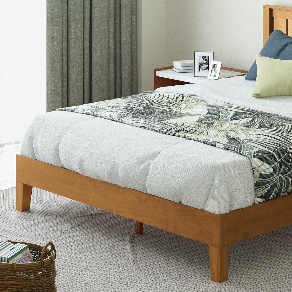 Zinus Alexis Deluxe Wood Platform Bed Frame with Headboard, Wood Slat Support, No Box Spring Needed, Easy Assembly, Rustic Pine, King