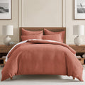 Levtex Home Cloud Waffle King/Cal King Comforter Set (106x94in) with 2 Pillow Shams (36x20in) - Solid Waffle Cotton Texture - Adobe - 100% Cotton King Size Comforter Set - Soft, Pre-Washed