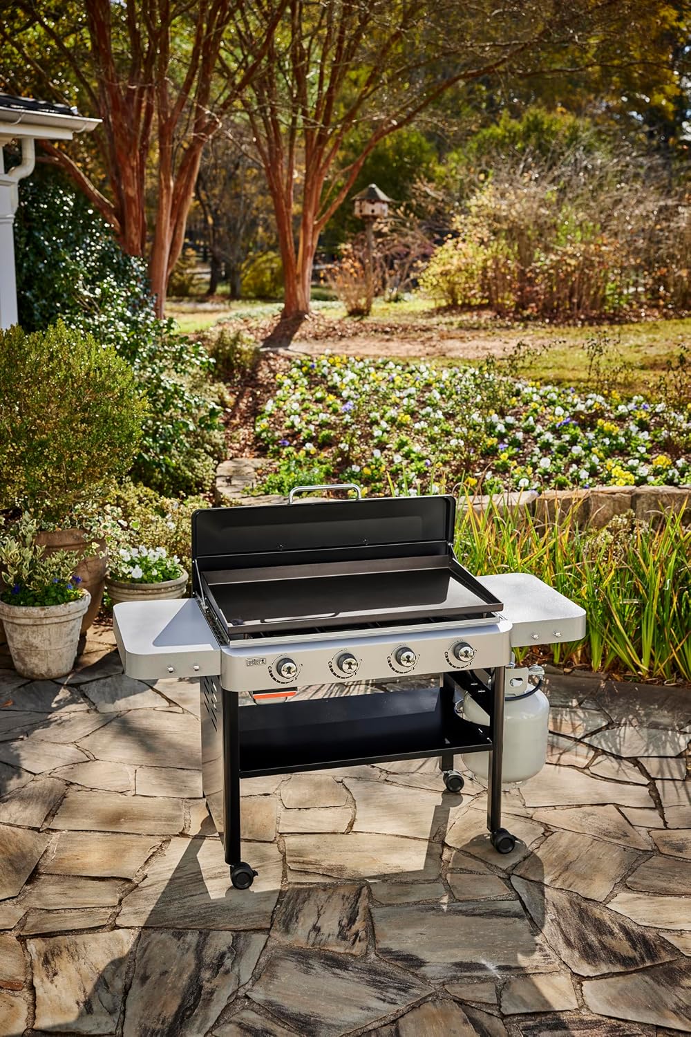 Weber 36' Premium Griddle Cover – Weather‑Resistant Polyester Cover with Fastening Straps, 4 Burner (Fits: Rust Resistant Griddle #1501006, Does NOT FIT: Slate 4 Burner 36')