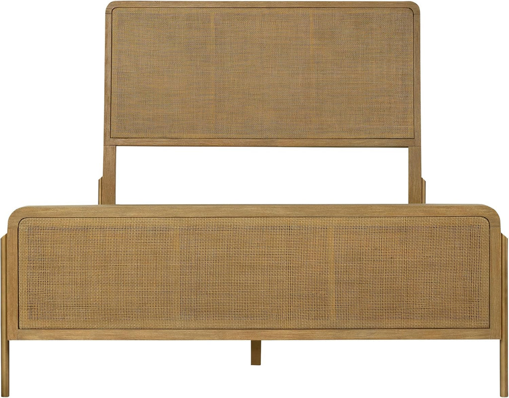 Coaster Home Furnishings Arini Coastal 5-Piece Bedroom Set Natural Cane Eastern King Size Panel Bed Frame 56-inch Headboard Sand Wash and Natural Cane 224300KE-S5