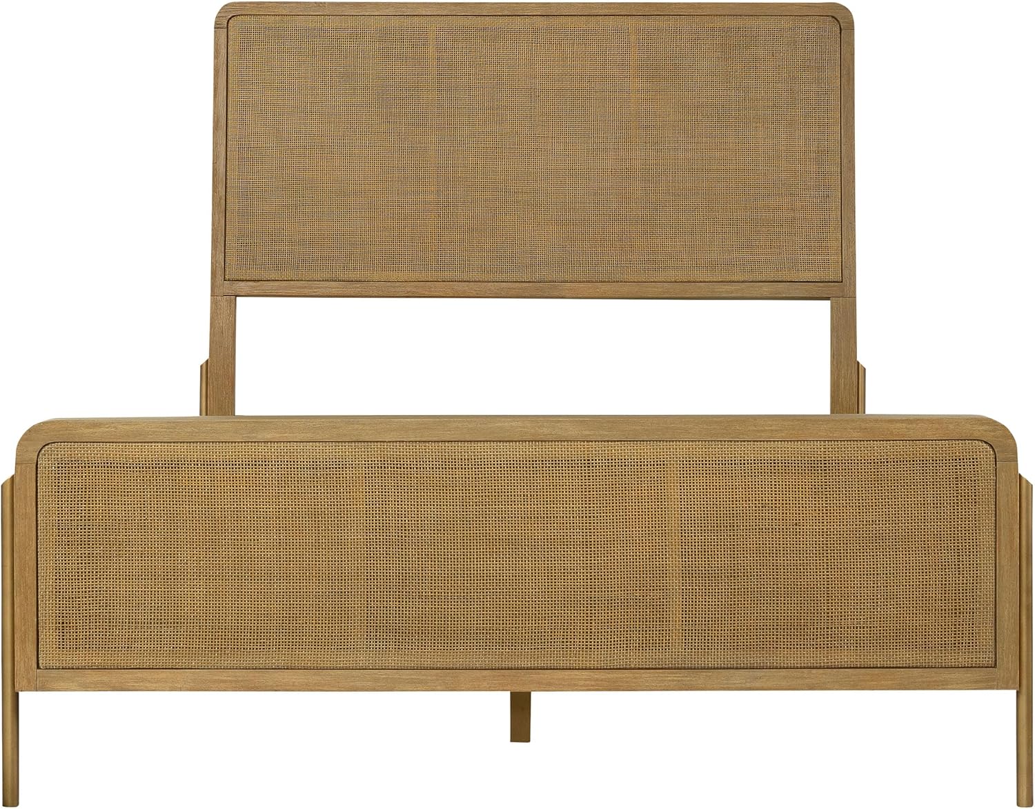 Coaster Home Furnishings Arini Coastal 5-Piece Bedroom Set Natural Cane Queen Size Panel Bed Frame 56-inch Headboard Sand Wash and Natural Cane 224300Q-S5