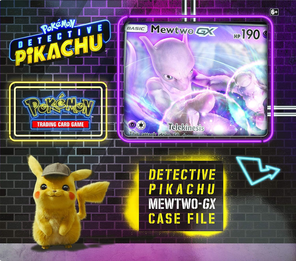 Pokemon TCG: Detective Pikachu Mewtwo-Gx Case File + 6 Booster Pack + A Foil Promo Gx Card + A Oversize Gx Foil Card