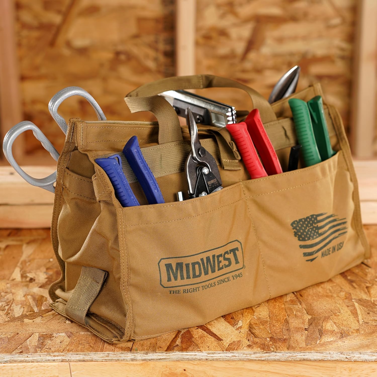 Midwest Building Premium Tool Kit - 8 Piece Set Includes Aviation Snips & More, Made in the USA - MWT-BULDKIT02