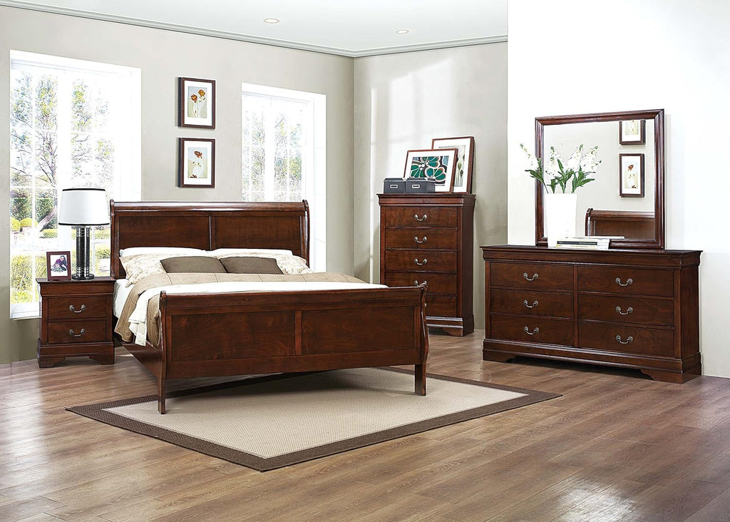 Homelegance Mayville Sleigh Panel Bed, Full, Cherry