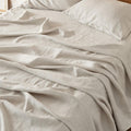Bedsure King Size Bed Sheets - Cotton Linen Sheet Set, PureWoven Soft, Breathable & Anti-Pilling, Deep Pocket King Fitted Bedsheets Up to 16 Inches, 4 Pieces, Linen