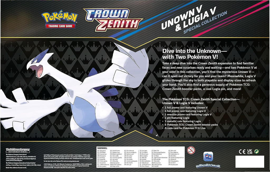Pokemon Trading Card Game: Unown V & Lugia V Crown Zenith Box Set