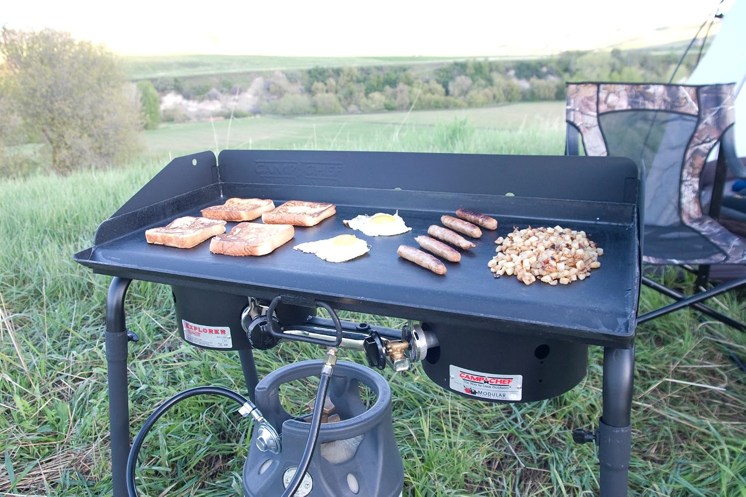 Camp Chef SG60 Deluxe Double Burner Steel Professional Griddle (Steel)