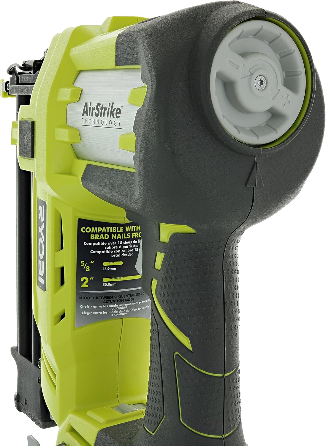 Ryobi 3 Piece 18V One+ Airstrike Brad Nailer Kit (Includes: 1 x P320 Brad Nailer, 1 x P102 2AH 18V Battery, 1 x P117 IntelliPort Dual Chemistry Battery Charger) (Renewed)