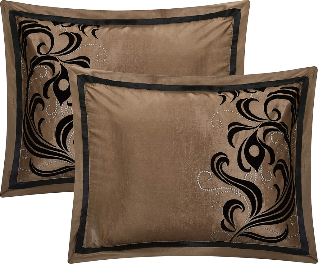 Stratford Park Floral 7-Piece Bedding Comforter Set, Full, Brown Home Decoration