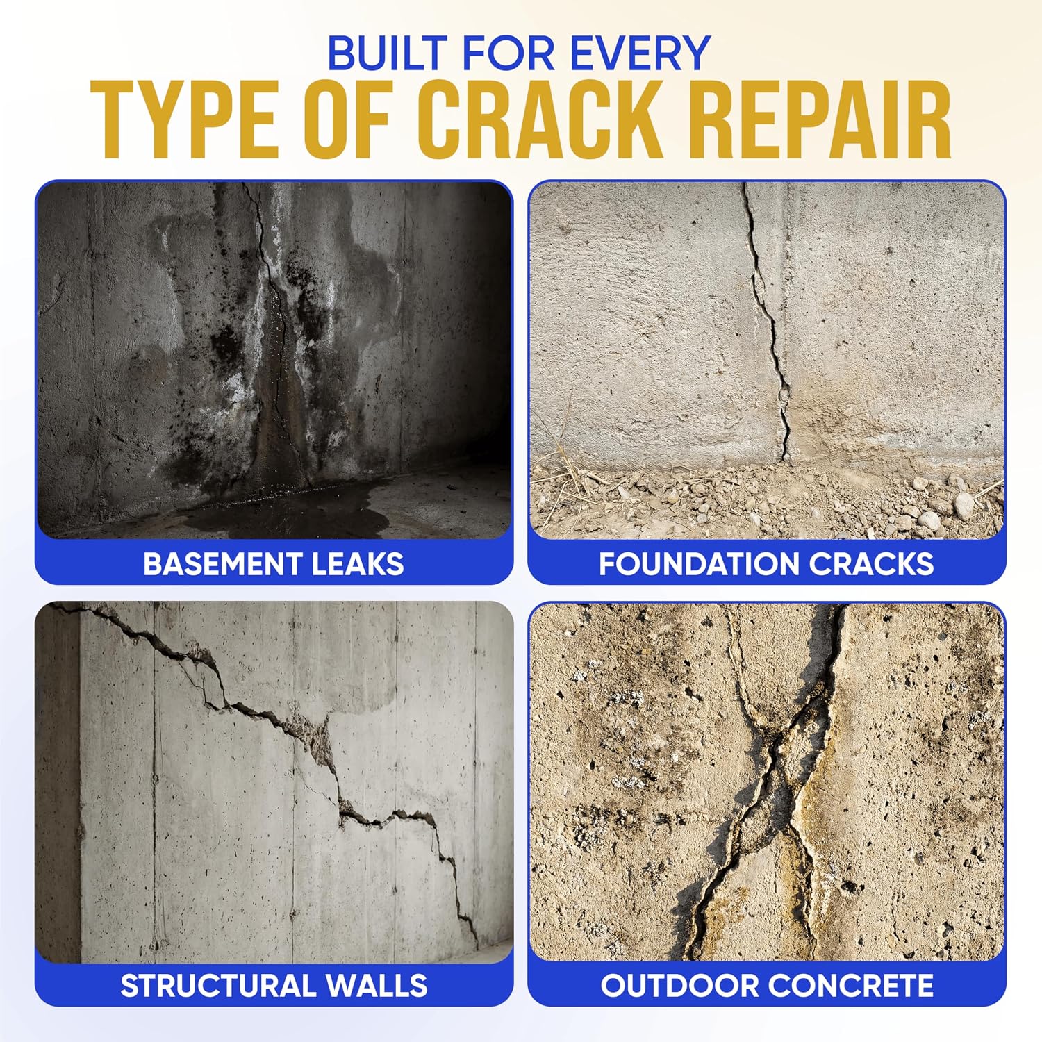 SolidFix 10ft Concrete Crack Repair Kit with All Tools – Professional Urethane Injection System – Wall Repair Paste for DIY Projects -Ideal Crack Filler to Stop Basement & Foundation Leak Permanently