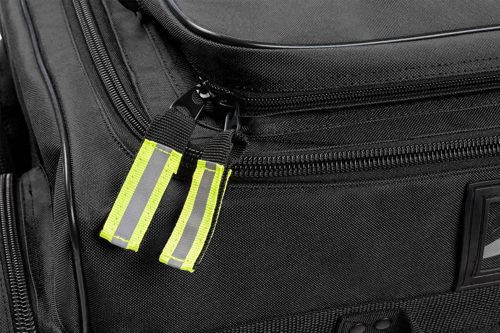 Scherber Fully Stocked First Responder Ultimate Professional EMT/EMS Trauma Kit | HSA/FSA Approved | w/10+ Compartments, Zippered Pockets, Dividers, Oxygen Access & 260+ First Aid Supplies (Black)