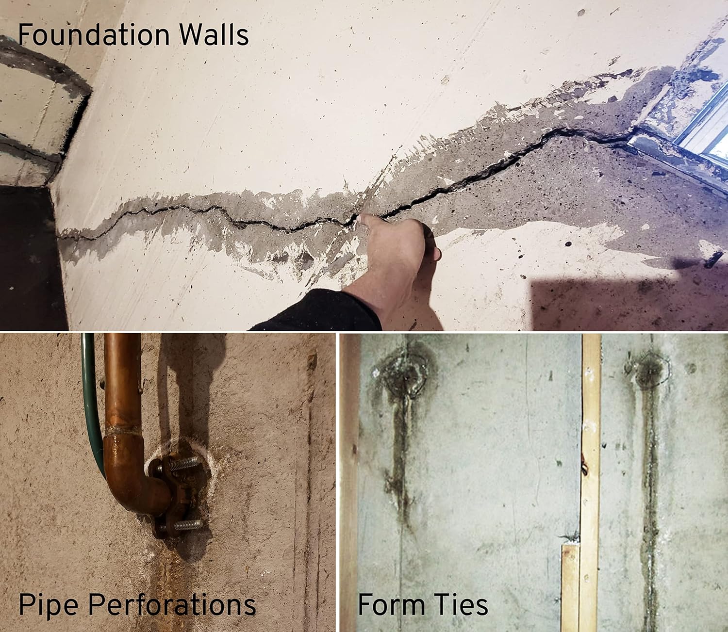 uPlug Foundation Crack Repair Kit (10 ft) – Polyurethane Injection Foam for Leaking Basement Wall Cracks – Easy DIY, Expands to Seal Water Leaks
