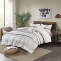 INK+IVY Luxurious Cotton-Bedding Set - Mid Century Trendy Geometric Design, All Season Cozy-Cover With Matching-Shams, King/Cal King, Nea Trims Black/Multi