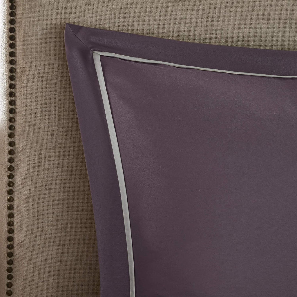 Madison Park Essentials Queen Comforter Set, 24 Piece Bedding With Matching Curtains, Decorative Pillows, Luxe Diamond Tufting , Room in a Bag Joella Collection, Plum Queen