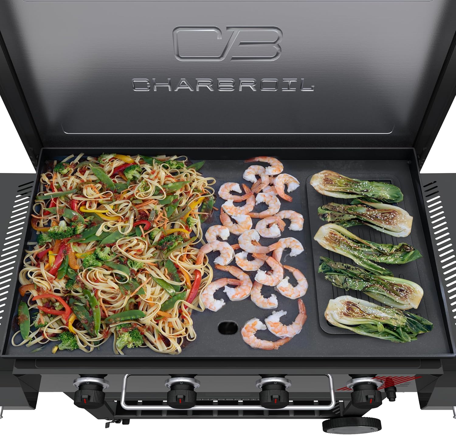 Charbroil 36' Performance Series Deluxe Propane Gas Griddle with Cart 4 Burner Flat Top Grill, Black - 463285924