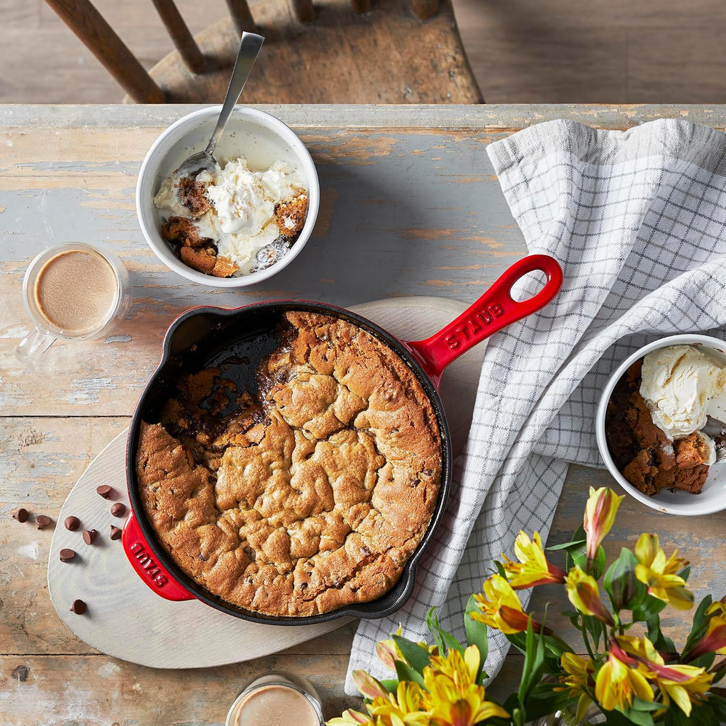 STAUB Cast Iron 8.5-inch Traditional Deep Skillet - Cherry