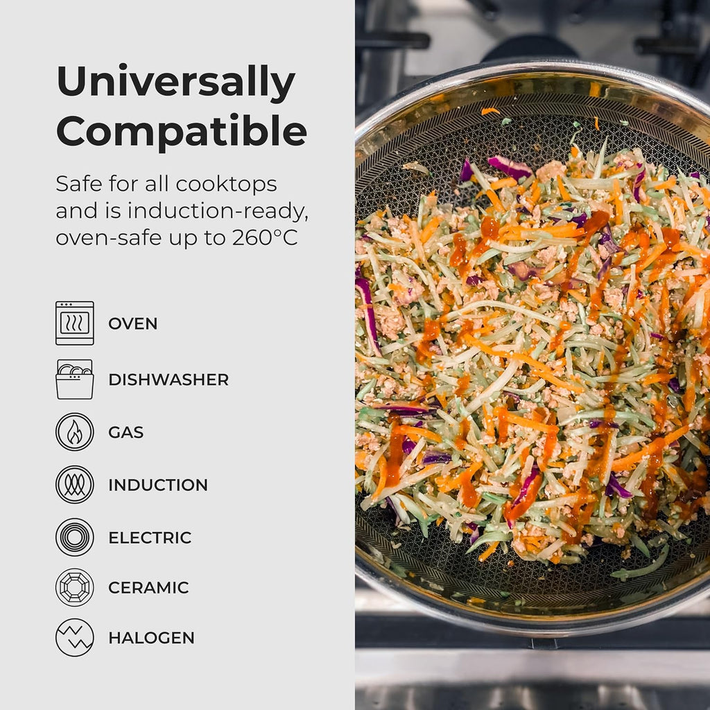 Black Cube Frieling Quick Release Nonstick Sauté Pan with Lid - 11-Inch/4.5 Quart Induction Cookware - Deep Frying Pan/Skillet for Kitchen - Hybrid Cookware - Deep Skillet Nonstick with Lid
