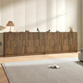 Walnut Dresser Set of 2, Long Dresser for Bedroom Wooden with 12 Drawers, Fluted Modern Bedroom Furniture Set, TV Stand Dressers & Chests of Drawers for Closet (15.7'D x 110.2'W x 31.8'H)