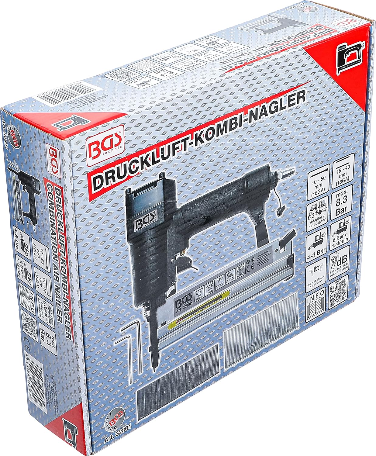 BGS 32801 | Combination Air Nailer | 50 mm