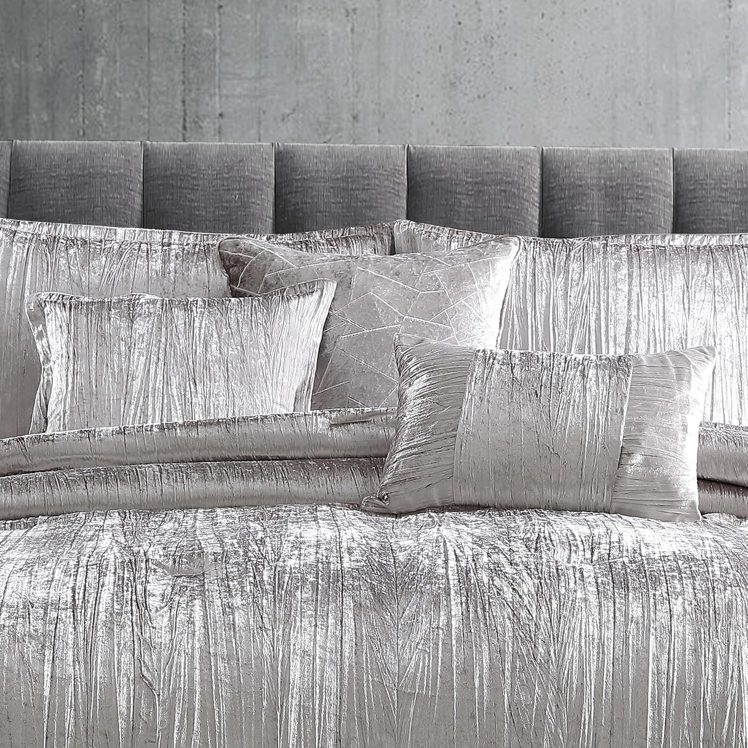 Riverbrook Home Turin Comforter Set, Queen, Silver, 7-Piece Set