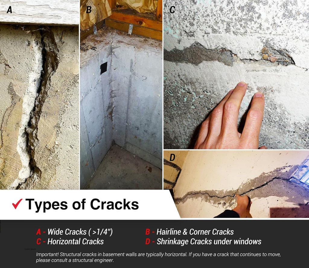 RadonSeal Epoxy Concrete Crack Repair Kit (20 ft) – Low-Viscosity Epoxy Injection for Basement & Foundation Walls – Structural Crack Repair System
