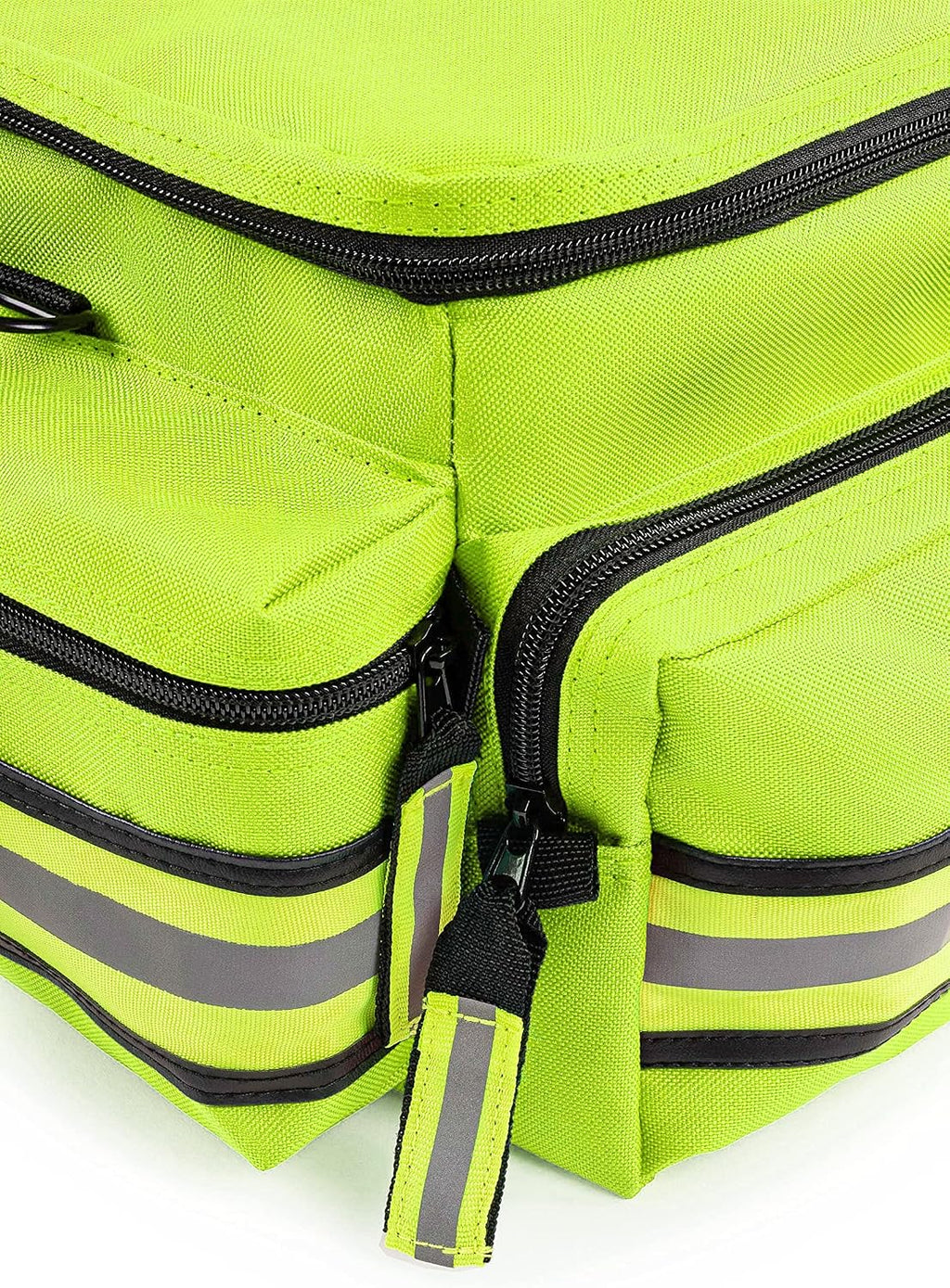 Scherber First Responder Fully-Stocked Professional Essentials EMT/EMS Trauma Kit | HSA/FSA Approved | Reflective Bag w/8 Zippered Pockets & Compartments & 200+ First Aid Supplies - Yellow