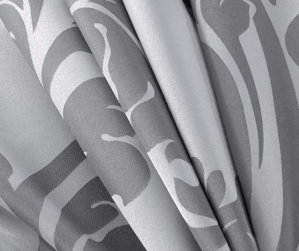 Chezmoi Collection Royale 7-Piece Jacquard Floral Comforter Set, Oversized King, Silver/Gray
