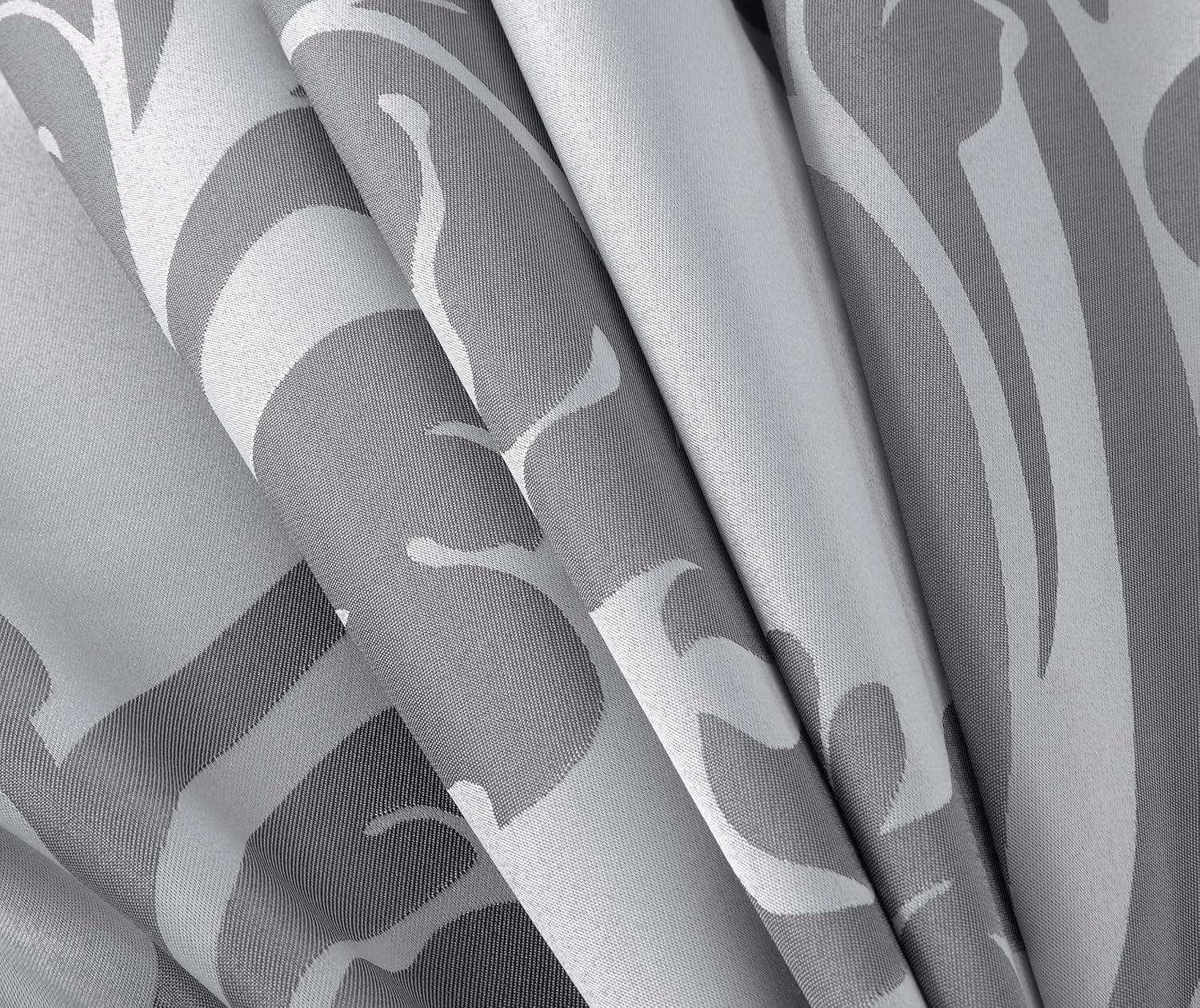 Chezmoi Collection Royale 7-Piece Jacquard Floral Comforter Set, Oversized King, Silver/Gray