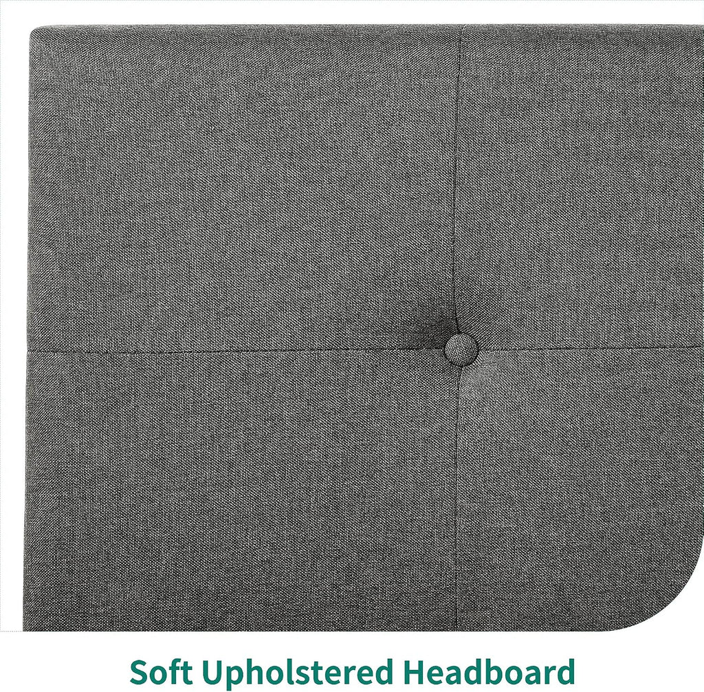 YITAHOME Upholstered Platform Bed with Adjustable Headboard, Full Size Bed Frame with Steel Slat/No Box Spring Needed/Mattress Foundation