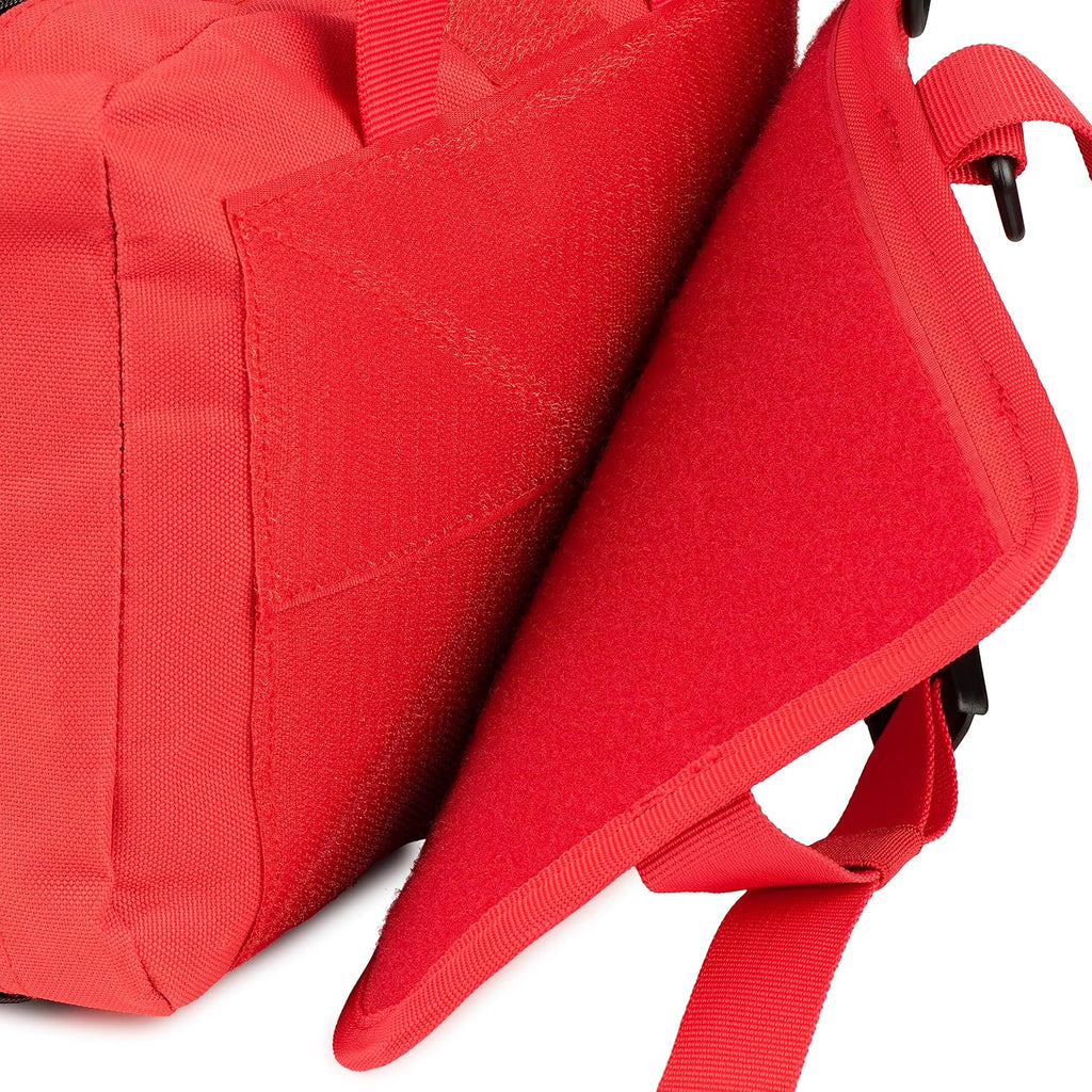 Scherber Vehicle IFAK Emergency Trauma Kit | 95+ Medical Supplies & Equipment, NAR Tourniquet & CPR Mask | Fully Stocked Rip Away Molle Pouch for Car, Home & Professional First Aid | Ultimate, Red