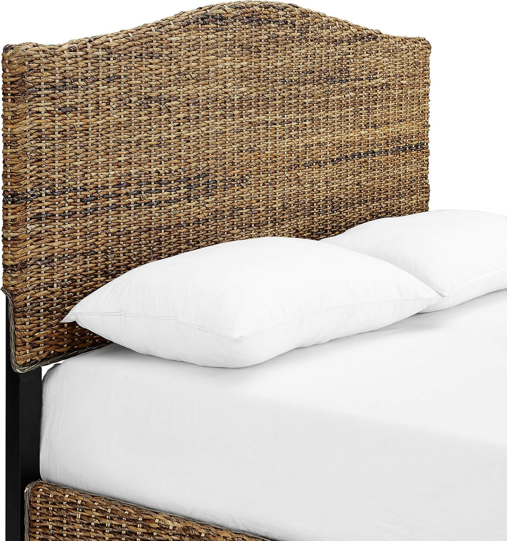 Crosley Furniture Serena Bed, Handwoven Natural Fiber Rattan Headboard and Footboard Set, Banana Leaf, Queen